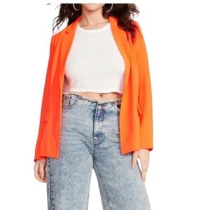 Steve Madden Neon Orange Blazer NWT Size Medium LE1